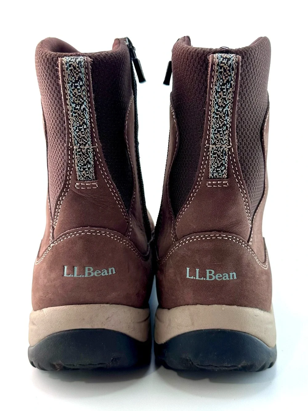 LL Bean Women's Boots Size 9 Medium Brown Leather Waterproof EUC